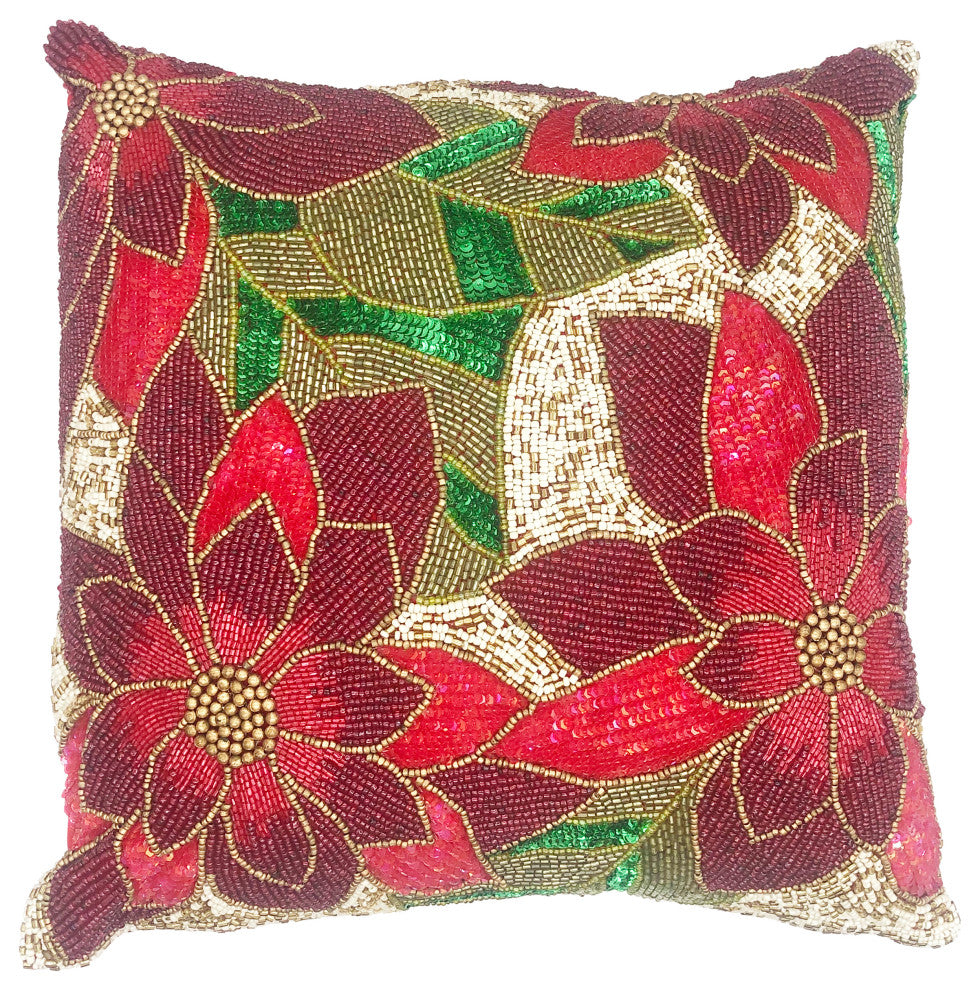 Decor Maisonette Pax Throw Pillow, Red (16"x16"x4")