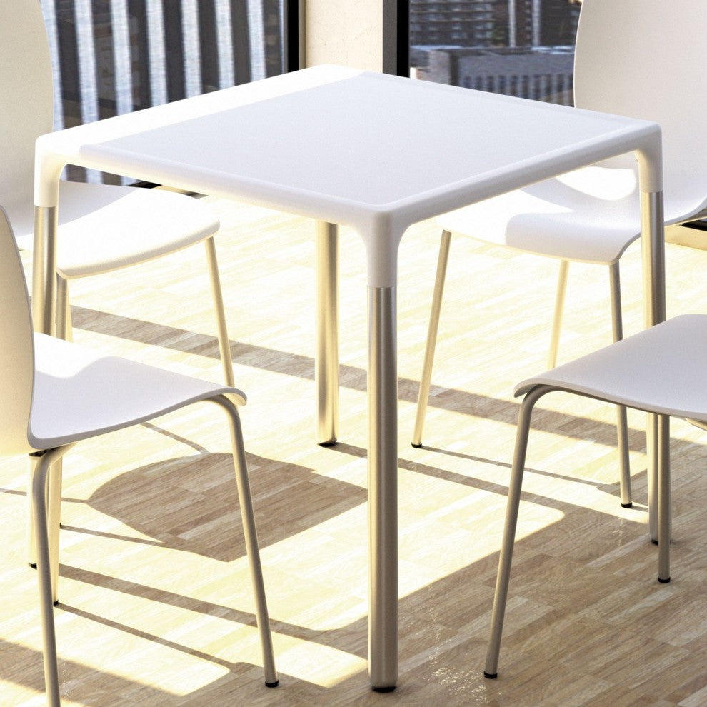 Compamia Mango Outdoor Dining Table With Aluminum Legs, White