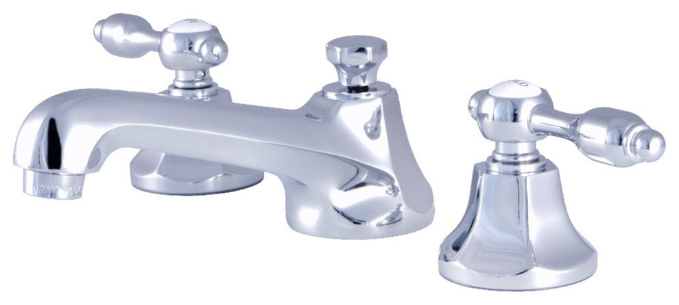 Kingston Brass Widespread Bathroom Faucet With Brass Pop-Up, Polished Chrome