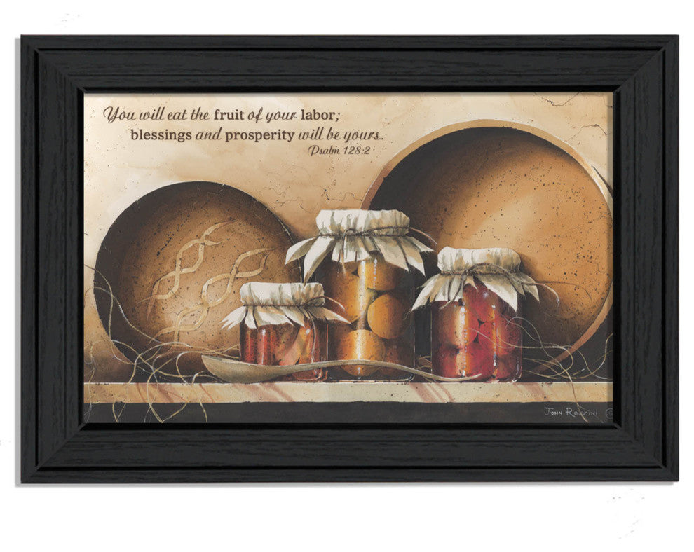 "Blessings and Prosperity" By John Rossini, Printed Wall Art, Black Frame