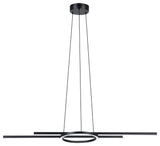 Zillerio 3-Light LED Pendant, Black Finish, White Diffusers