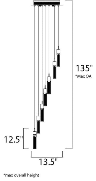 ET2 E22767 Fizz III 13" 7 Light LED Multi Pendant - Bronze
