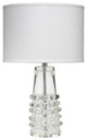 Classic Elegant Beaded Art Glass Clear Table Lamp 24 in Studded Column Shape