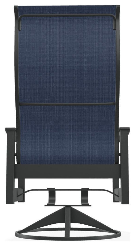 Leeward Sling Outdoor Swivel Rocker, Mavi/Graphite