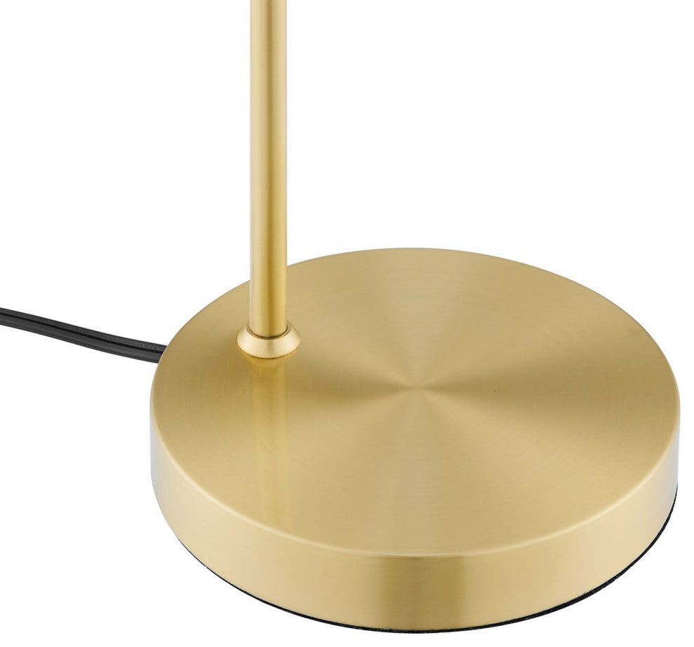 Element Glass Table Lamp, Satin Brass