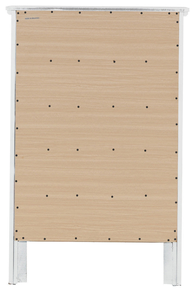 Primo White 5 Drawer Chest of Drawers, 32, L. X 16, W. X 48, H.