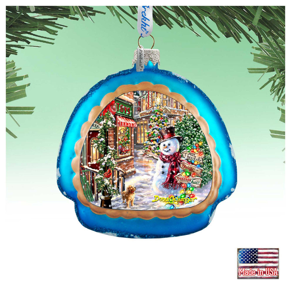 Christmas Lane Snowflake Glass Ornament