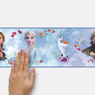 Frozen 2 Peel and Stick Wallpaper Border, White and Blue