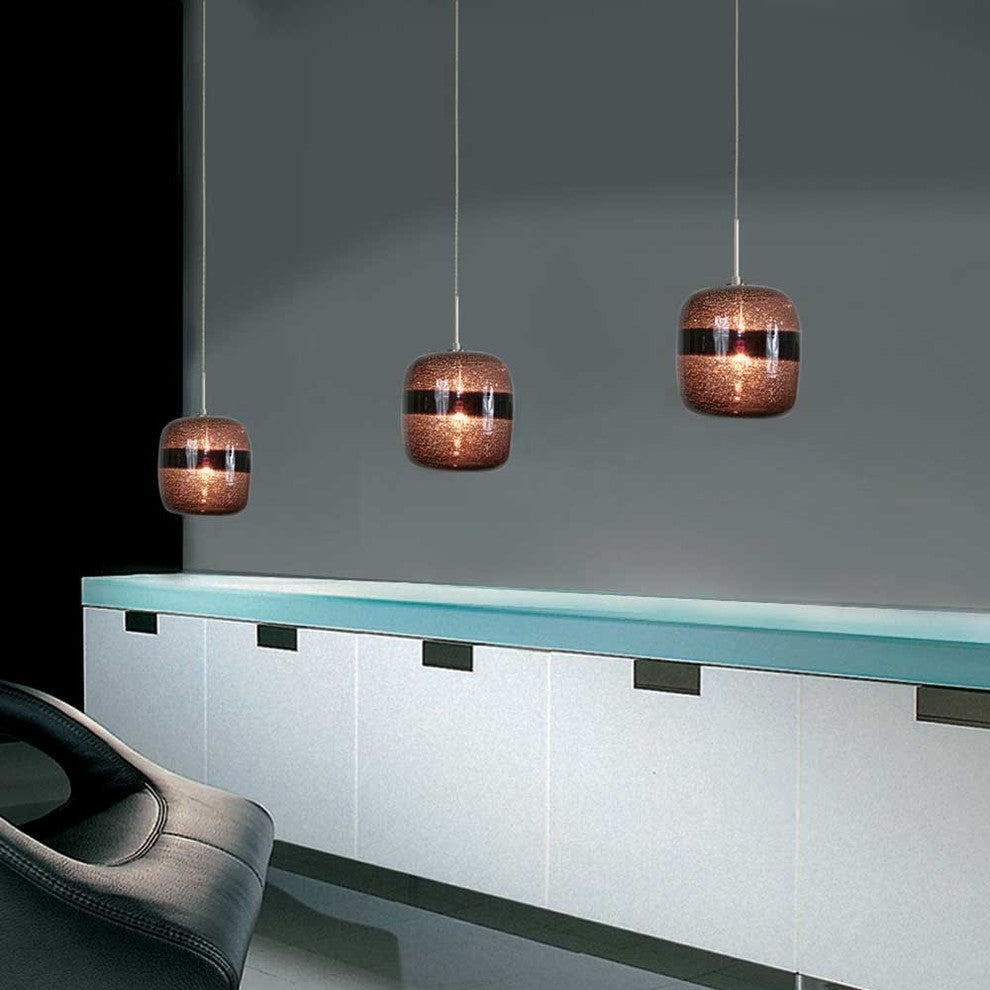 Light Low Voltage Pendant And Canopy Kit, Amber Bronze, Purple Chrome