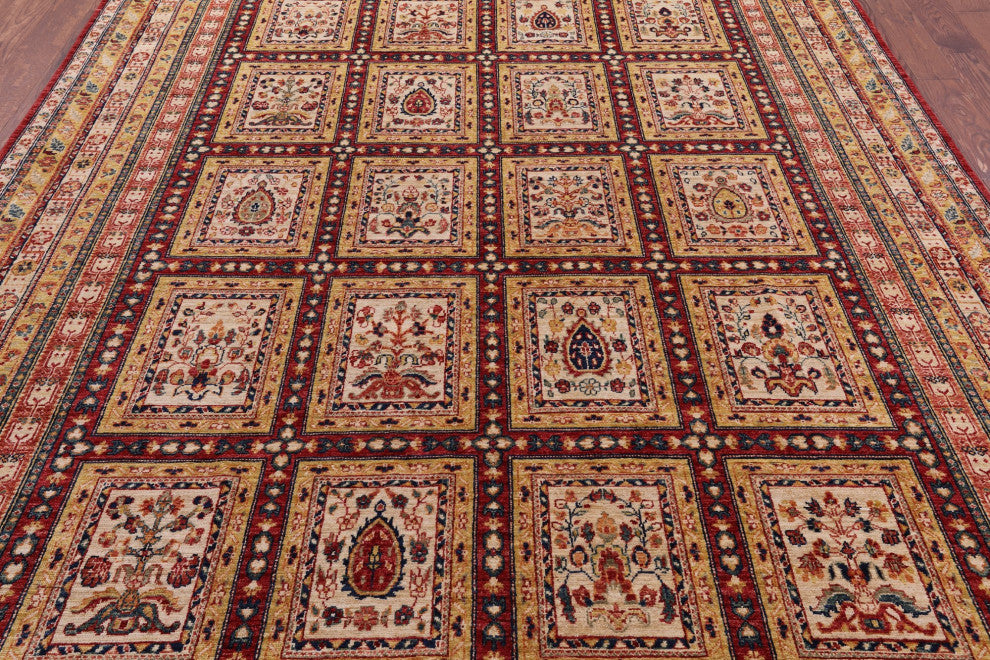 8' 2" X 11' 4" Persian Garden Design Hand Knotted Rug Q10956
