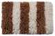 Bath Rug Polyester/Viscose/Cotton Hand Loom Woven, 36"x24", White and Beige