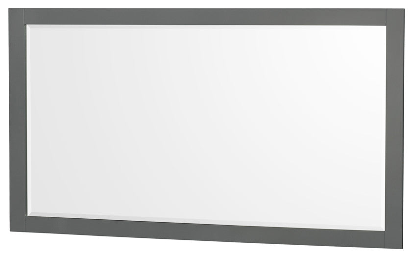 60"SGL Bathroom Vanity Dark Gray, White Cult. Marble Countertop, Sink, 58"Mirror