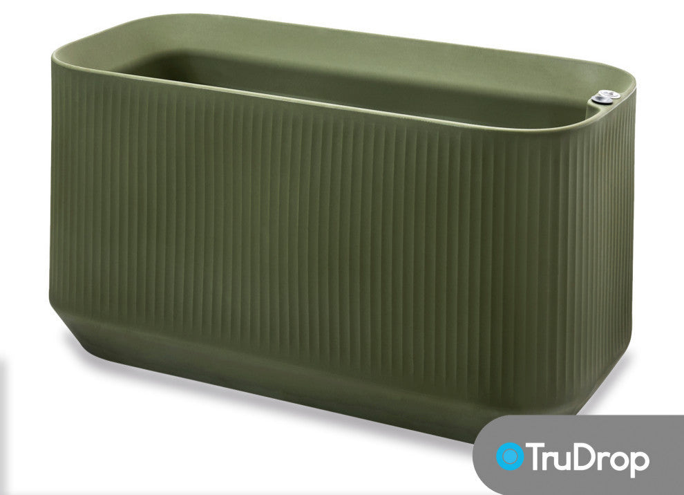 TruDrop Self-Watering Modular Deck Planter -Privacy Barrier- Olive, 40"x20"x20"H