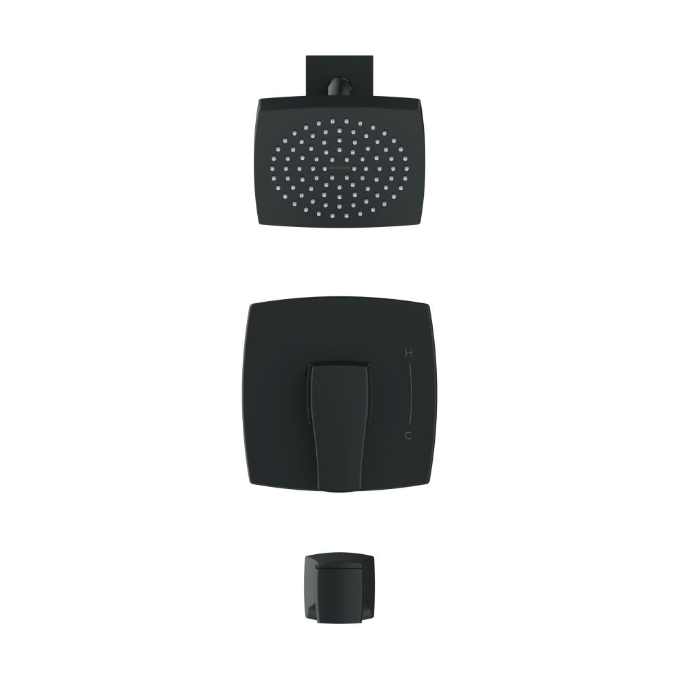 Tribune 1H Tub and Shower Trim Kit and Treysta Cartridge 1.75gpm, Satin Black