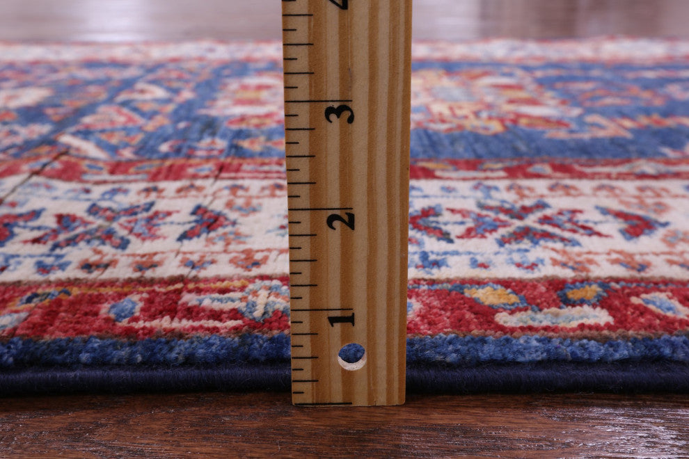 Runner Super Kazak Geometric Hand Knotted Rug 2' 8" X 10' 1" Q11230