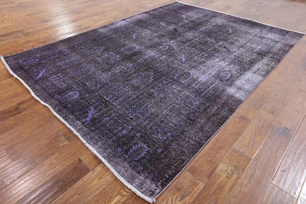 7'x9' Purple Overdyed Oriental Rug, W2633