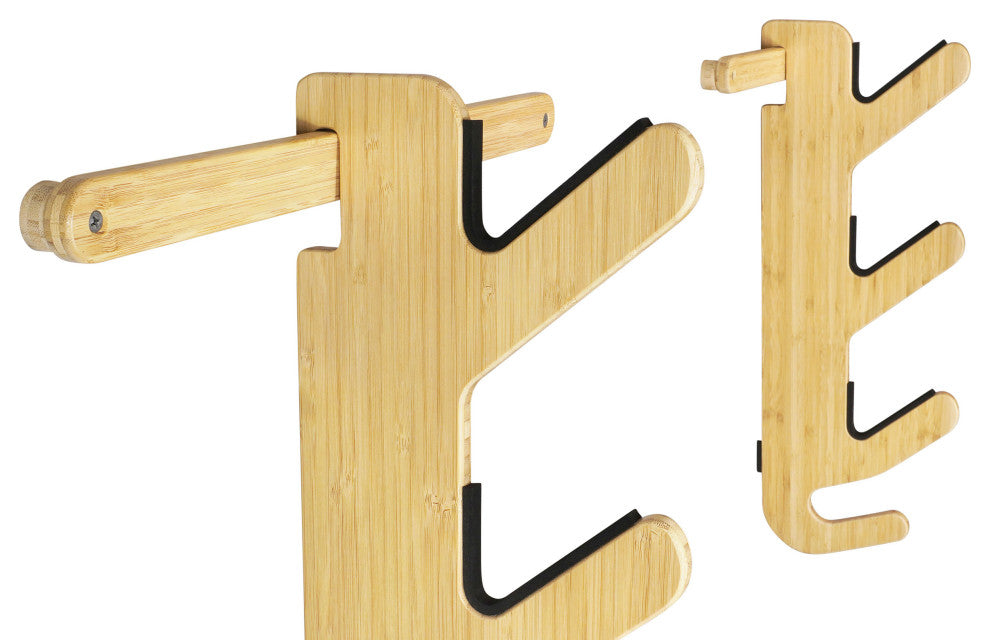 Ski Rack - The Hallsteiner Series Horizontal Ski Wall Mount, Bamboo, Show-Off