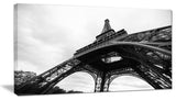 "Paris Eiffel Tower in Black and White" Side View Wall Art, 40"x20"