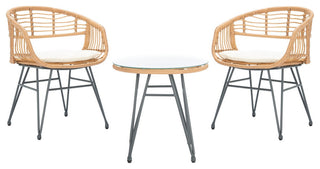 Safavieh Outdoor Ferla 3 Piece Lounger Set Natural/Beige