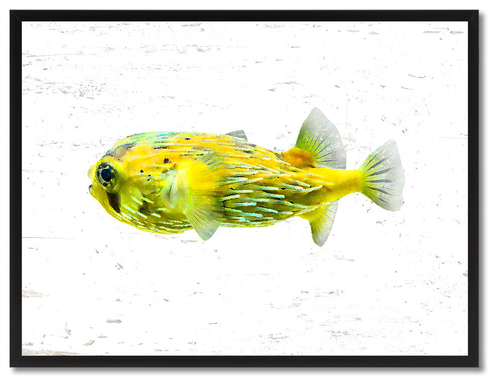 Yellow Tropical Fish Painting, 28"x37"