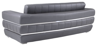 Ferrara Genuine Italian Leather Modern Sofa Dark Gray