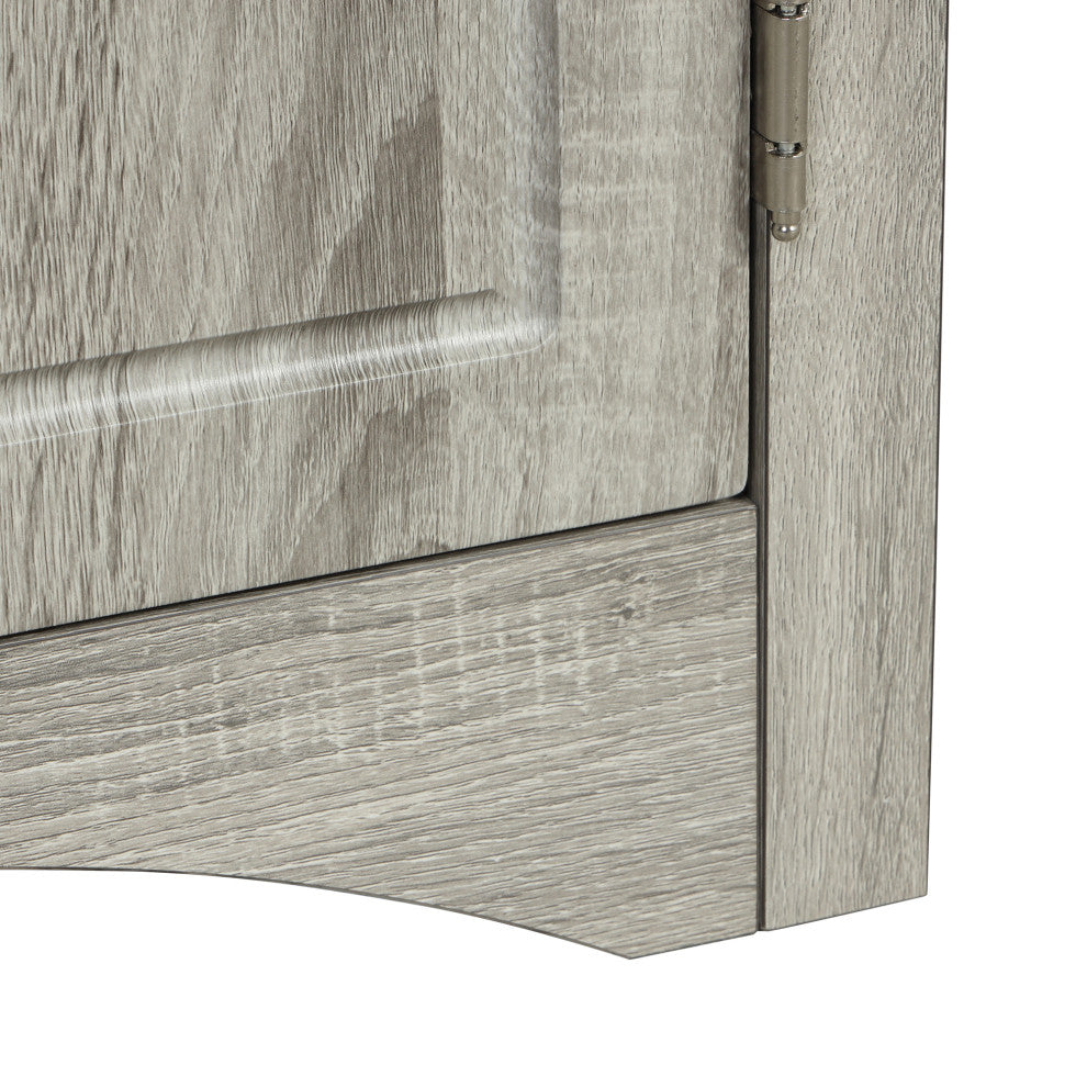 Stylish Triangle Bathroom Storage Cabinet with Adjustable Shelves, Oak