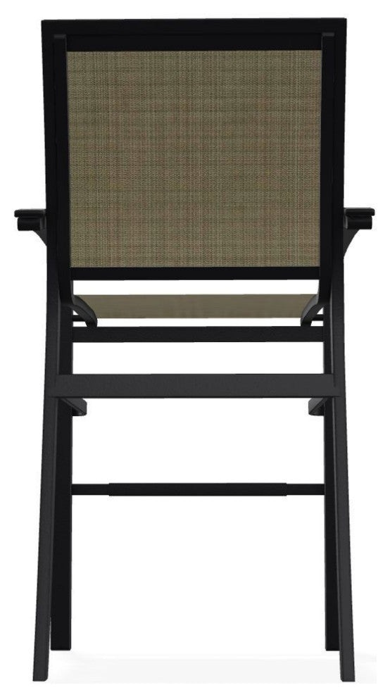 Bazza Sling Bar Height Stackable Outdoor Stool, Elevation Stone/Black