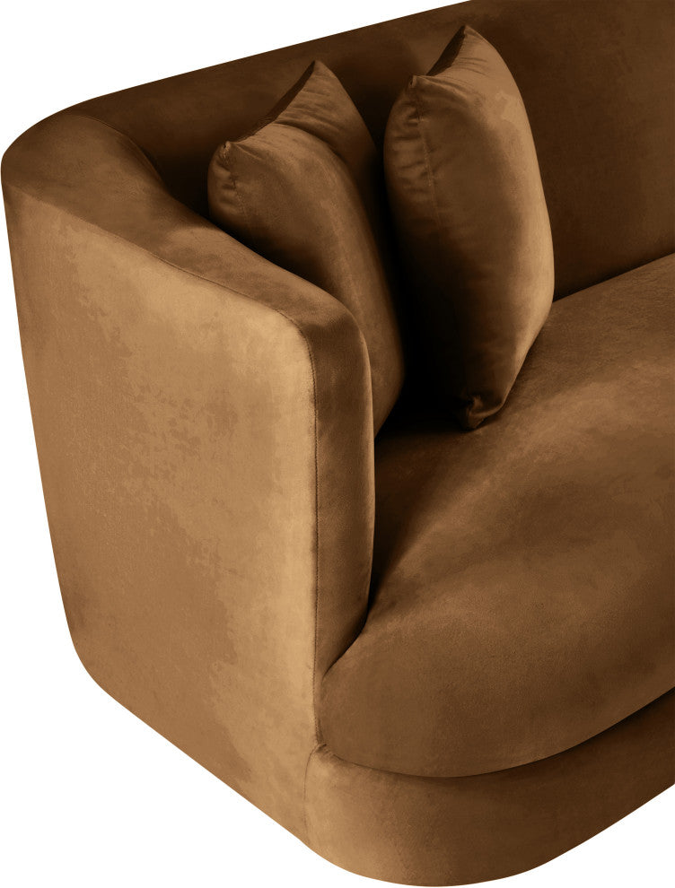 Alder Upholstered Chair, Saddle, Velvet, Loveseat