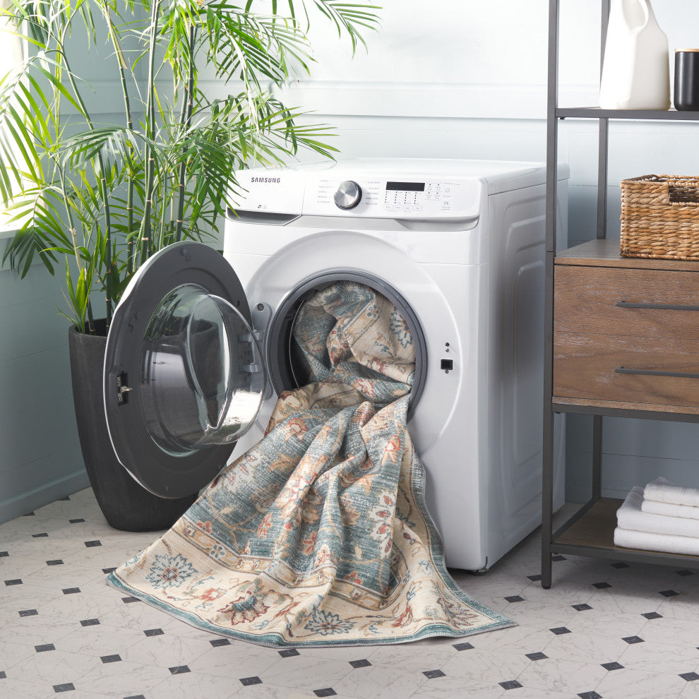 Safavieh Arizona Machine-Washable Collection ARZ112 Rug, Green/Beige, 3'x5'