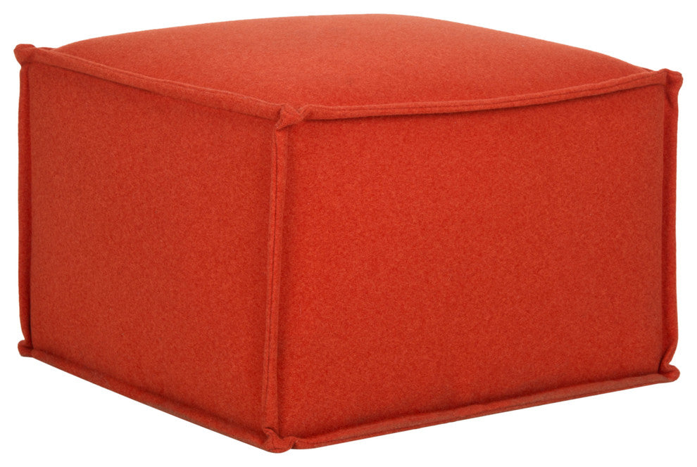 Safavieh Elaine Pouf, Burnt Orange