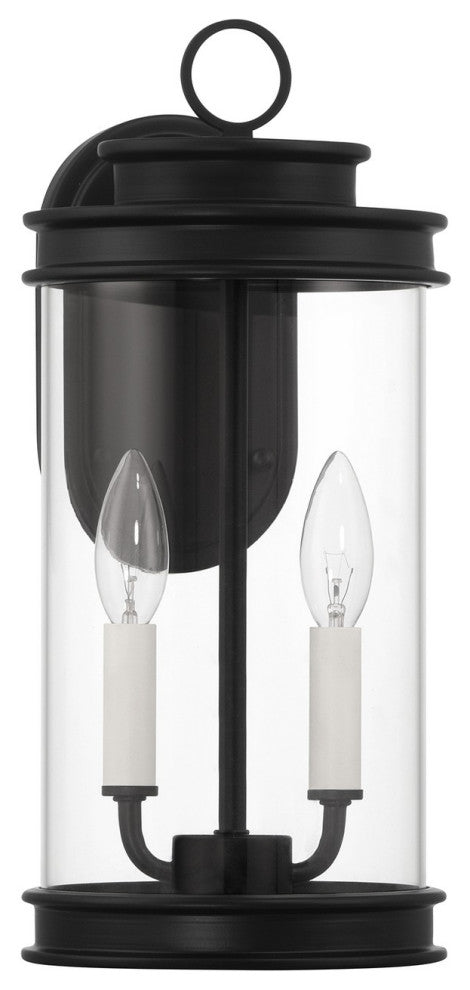 Englewood 2-Light Outdoor Wall Lantern, Matte Black