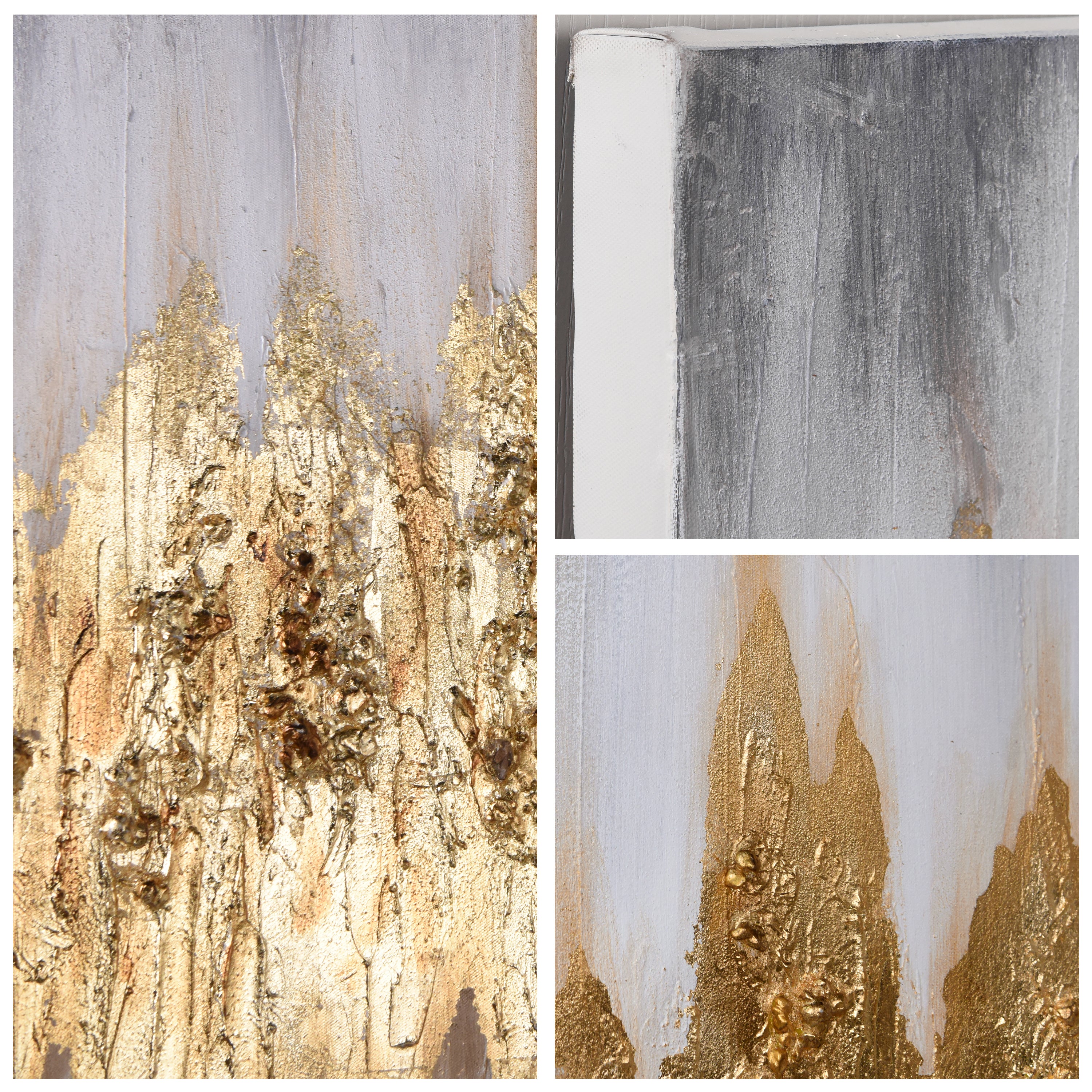 Gold Abstract Textured Metallic Hand Painted Wall Art by Martin Edwards