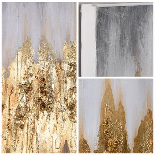 Gold Abstract Textured Metallic Hand Painted Wall Art by Martin Edwards