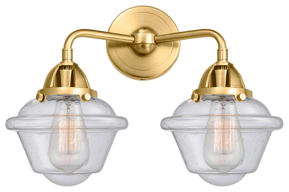 Innovations 288-2W-SG-G534 Oxford 2 Light 15.5" Bath Vanity Light, Satin Gold