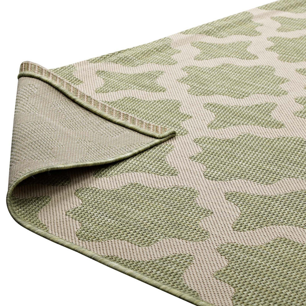 Area Rug Floor Carpet, Indoor Outdoor, Moroccan, Rectangular, 4x6, Beige Green