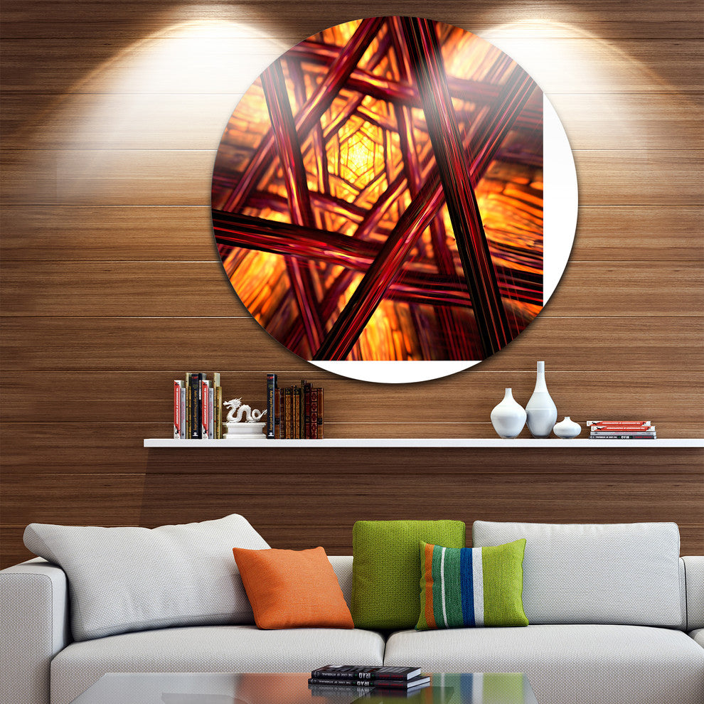 Fractal Mandala Design, Abstract Digital Art Round Wall Art, 11"