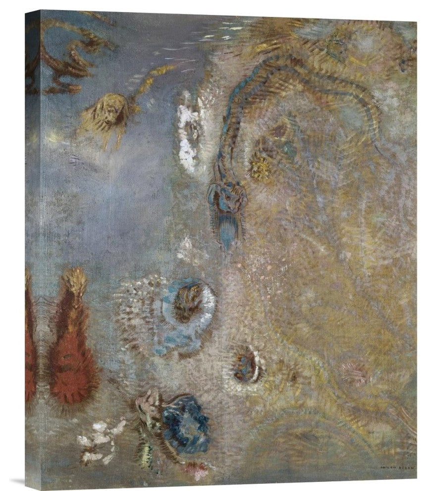 "Abstract Fantasy" Stretched Canvas Giclee by Odilon Redon, 18"x22"