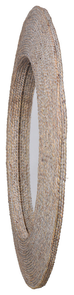 Harper Whitewashed Round Wall Mirror With Rope Detail