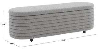 Safavieh Couture Jaymie Storage Bench, Dark Grey/Black