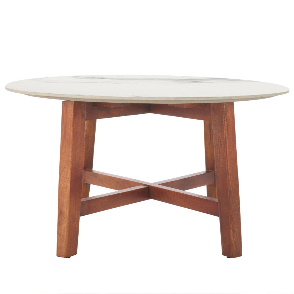 Safavieh Samie Coffee Table, White/Walnut