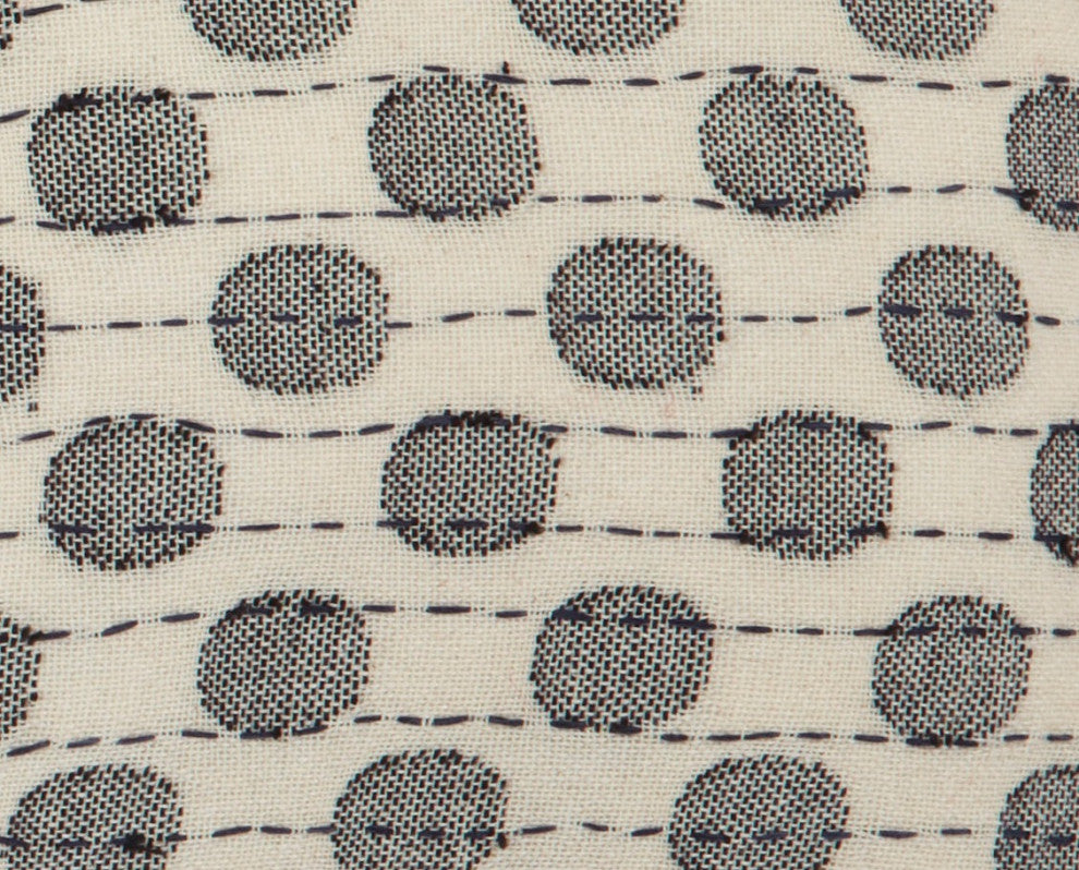 Artisan Hand Loomed Cotton Square Pillow, Dots in Gray, 24"