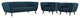 Bestow 3-Piece Upholstered Fabric Sofa and Armchair Set Blue