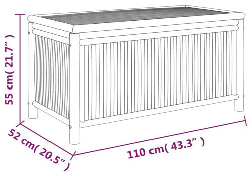 vidaXL Outdoor Storage Box Patio Furniture Storage Chest for Deck Garden Bamboo