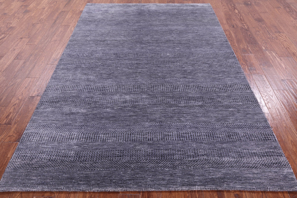 6' 1" X 9' 0" Wool and Silk Savannah Grass Handmade Rug Q11953
