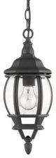 1 Light Traditional Outdoor Aluminum Hanging Pendant, Black