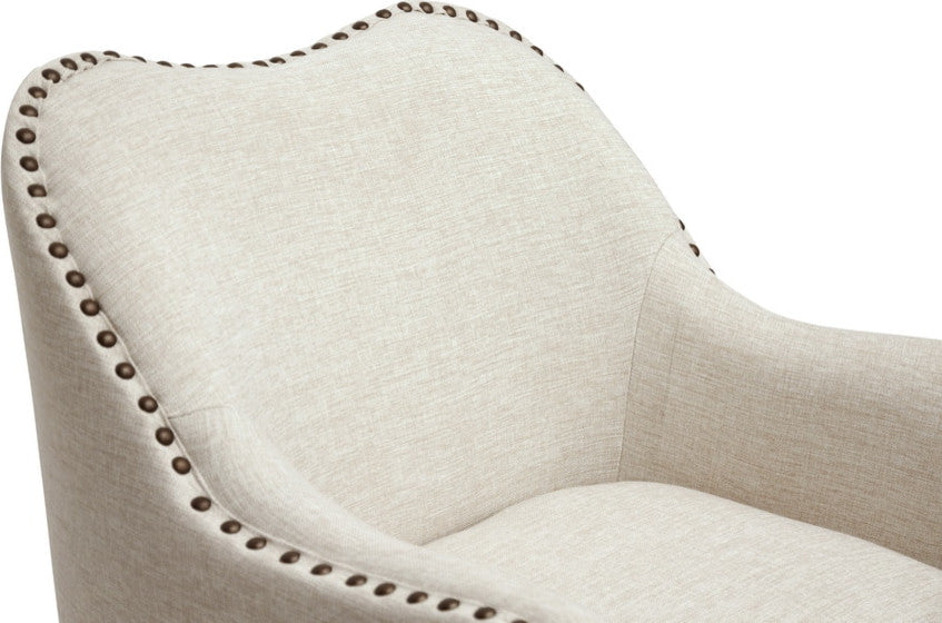 Seibert Beige Linen Modern Accent Chair