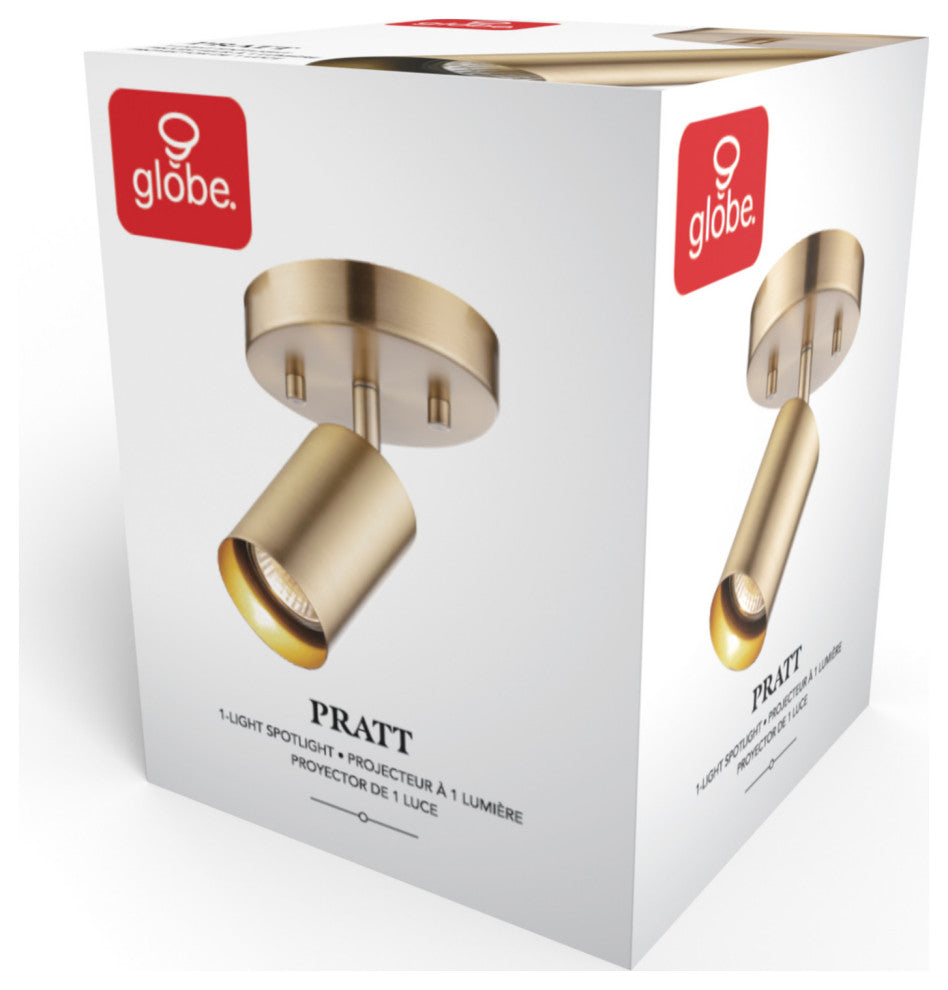 Pratt 1-Light Track Lighting Spotlight, Matte Brass