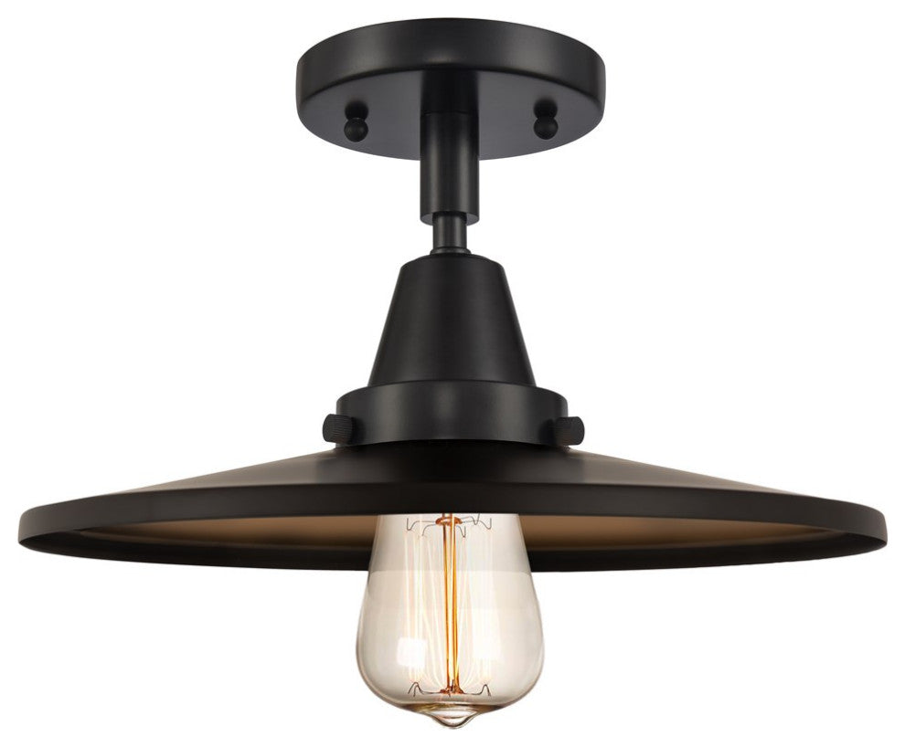 Innovations Lighting 447-1C-BK-MFR-BK-12-LED 1 Light 12" Flush Mount