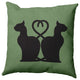 20" x 20" Conniving Cats Decorative Throw Pillow, Sage