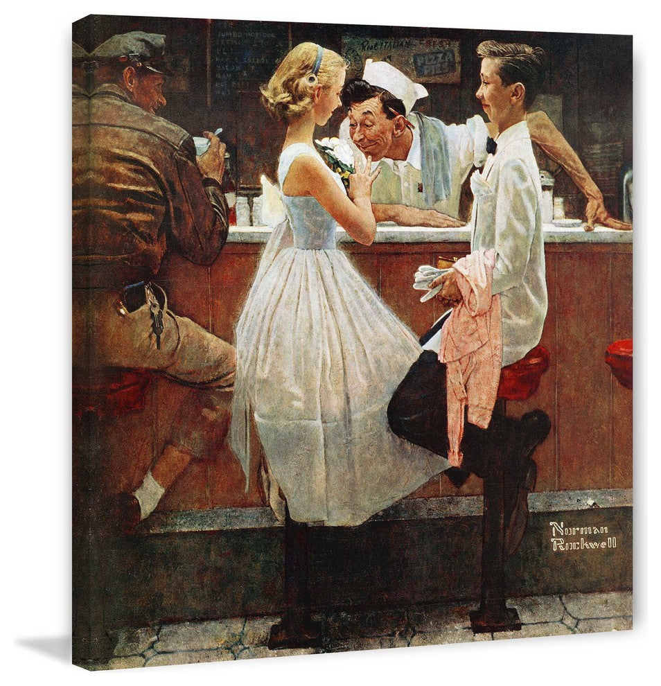 "After the Prom" Painting Print on Canvas by Norman Rockwell